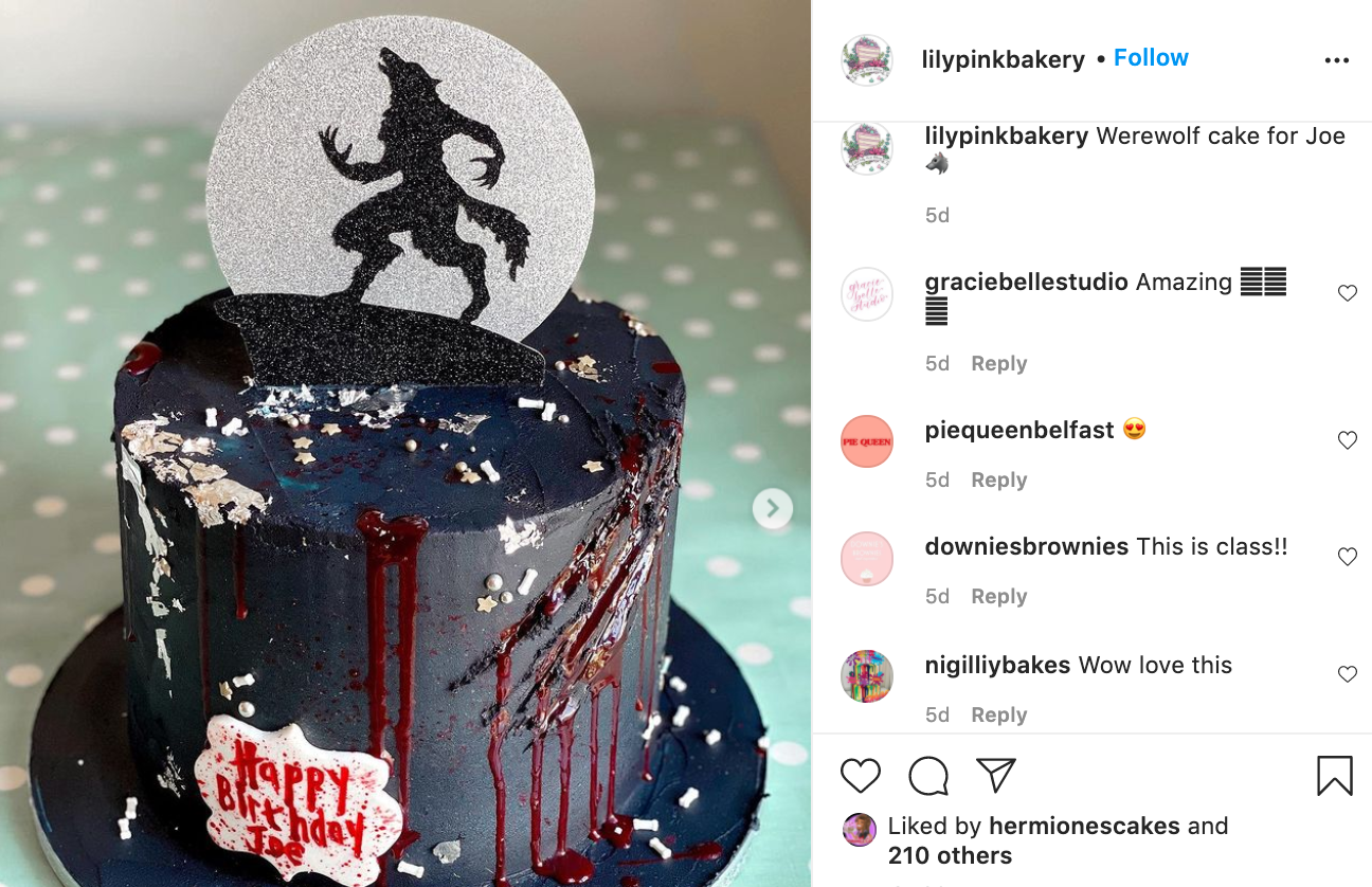 Werewolf Cake Lily Pink Bakery